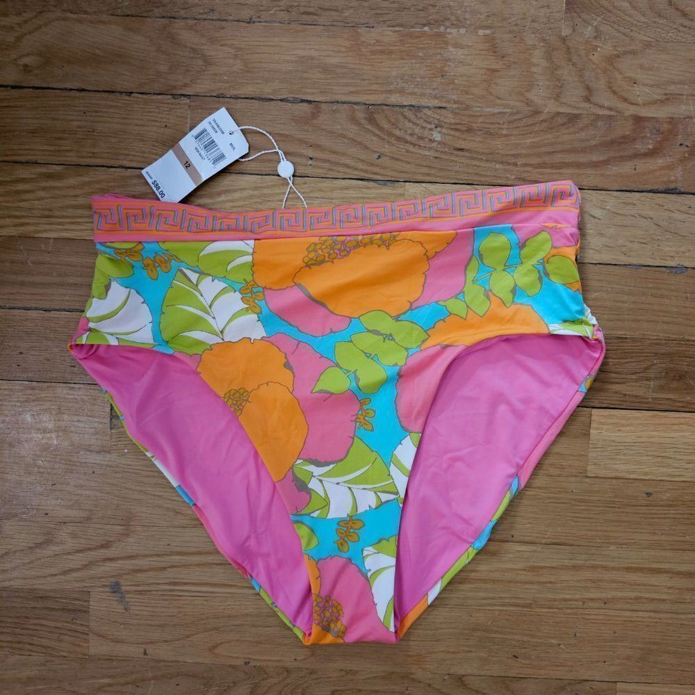 Trina Turk Playa De Flor High Waist swimsuit bikini Bottom For Women's Size 12